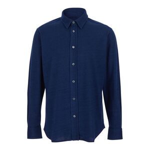 Tom Ford Men Blue Shirt With Classic Collar And Denim Effect In Cotton Man